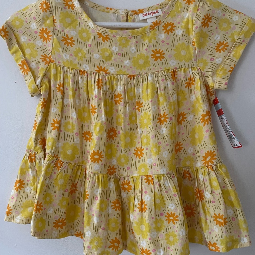 Yellow Floral Kids Top
